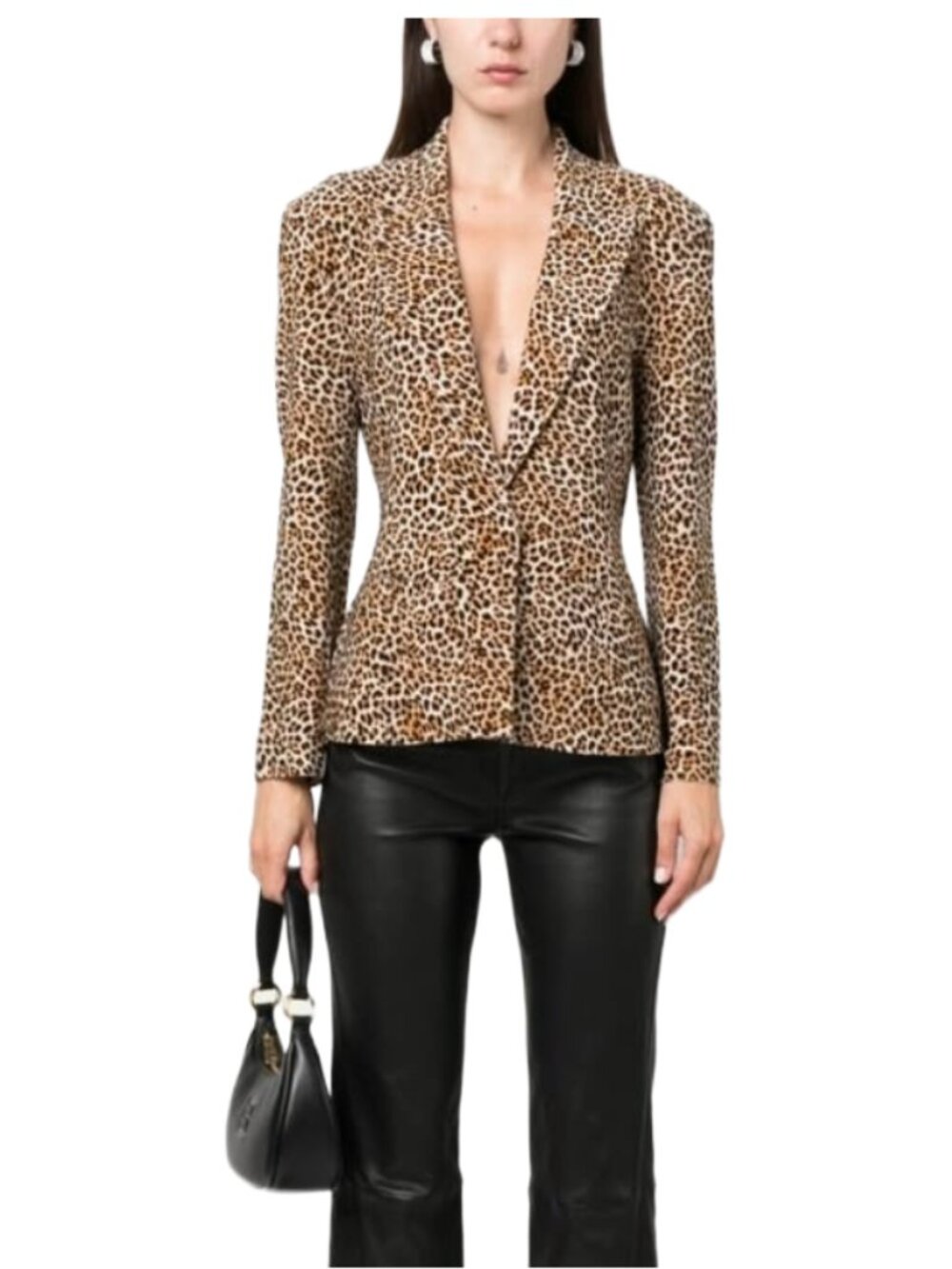 $503 NORMA KAMALI Leopard Print Single-breasted Jacket
